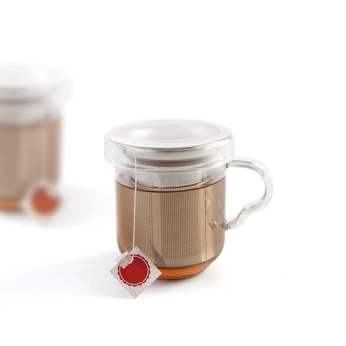 Cană cu filtru pentru infuzii Quid Serenia Transparent Sticlă Oțel inoxidabil 350 ml (12 Unități)