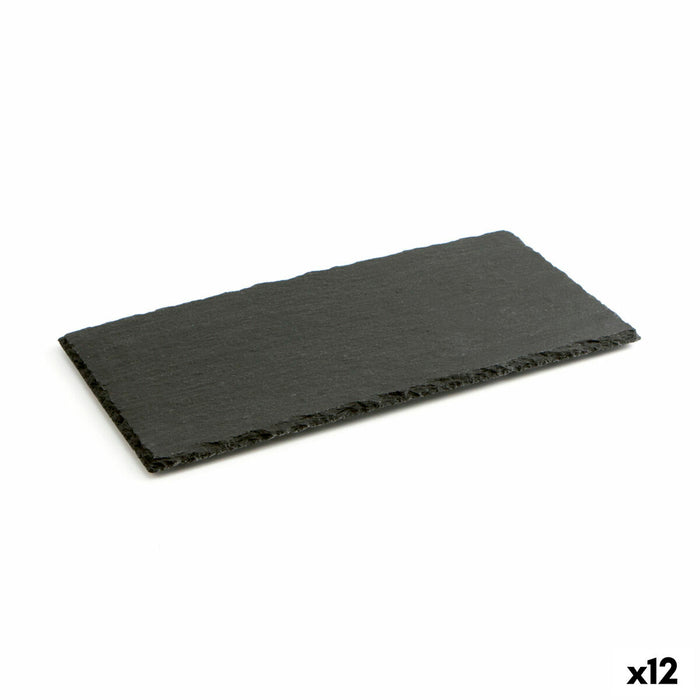 Tavă din Ceramică Efect Ardezie Quid Gastro Fun Negru (32 x 17 cm) (12 Unități)