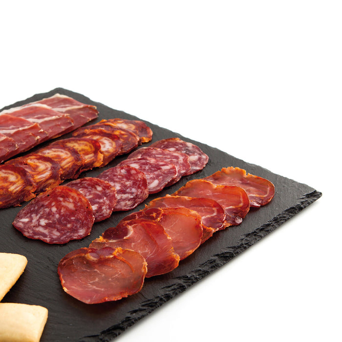 Tavă din Ceramică Efect Ardezie Quid Gastro Fun Negru (30 x 30 cm) (12 Unități)