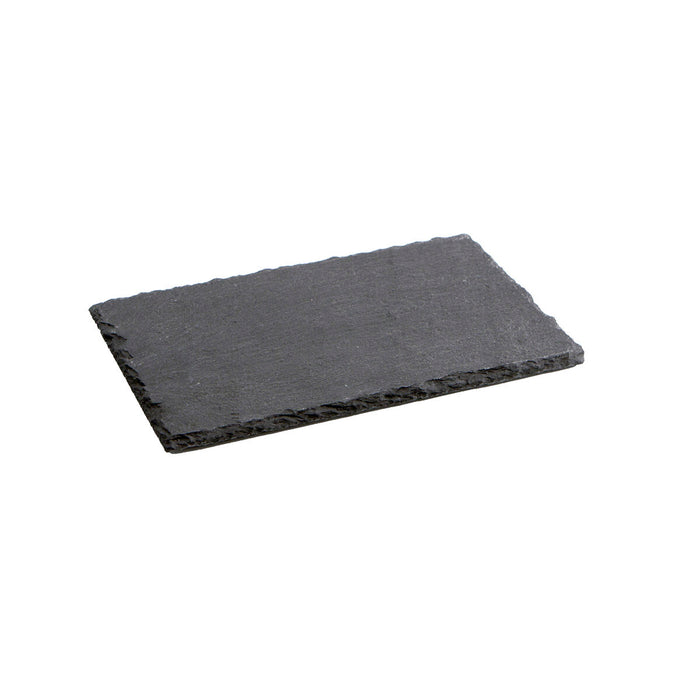 Tavă din Ceramică Efect Ardezie Quid Gastro Fun Negru (22 x 14 cm) (12 Unități)