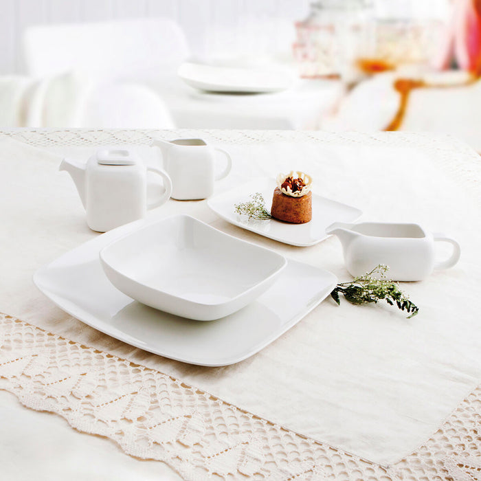 Bol Ariane Vital Pătrat Ceramică Alb (Ø 14 cm) (6 Unități)