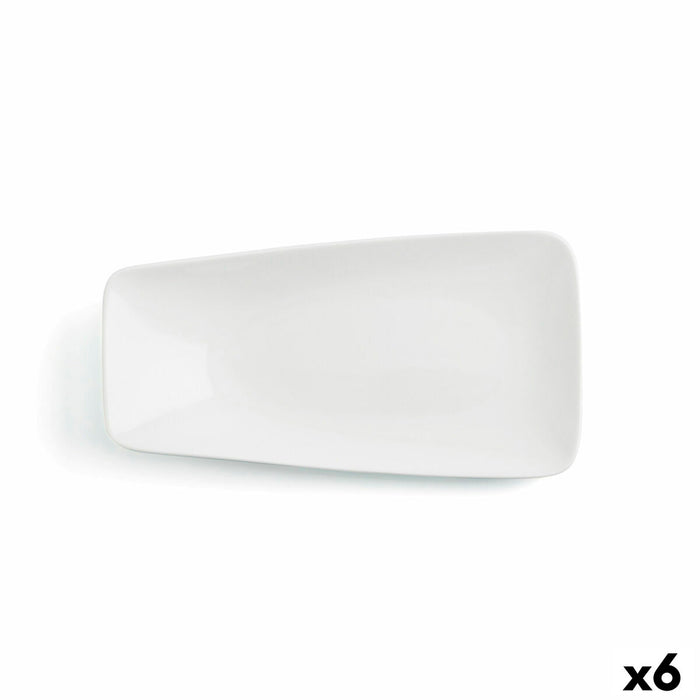 Platou Plat Ariane Vital Rectangular Dreptunghiular Alb Ceramică 29 x 15,5 cm (6 Unități)