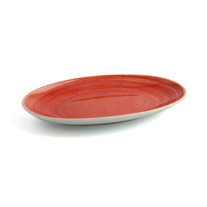 Platou pentru Servire Ariane Terra Oval Ceramică Roșu (Ø 32 cm) (6 Unități)