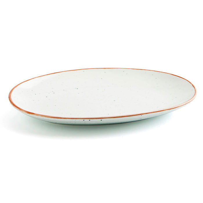 Platou pentru Servire Ariane Terra Oval Ceramică Bej (Ø 26 cm) (12 Unități)