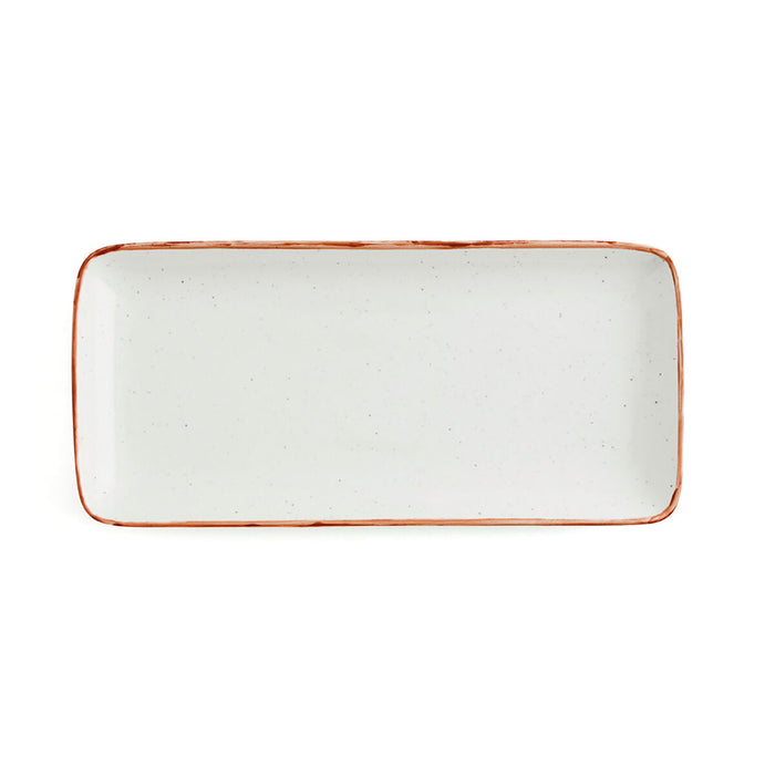 Platou pentru Servire Ariane Terra Dreptunghiular Ceramică Bej (36 x 16,5 cm) (6 Unități)