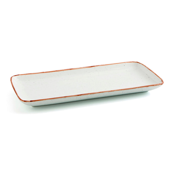 Platou pentru Servire Ariane Terra Dreptunghiular Ceramică Bej (36 x 16,5 cm) (6 Unități)