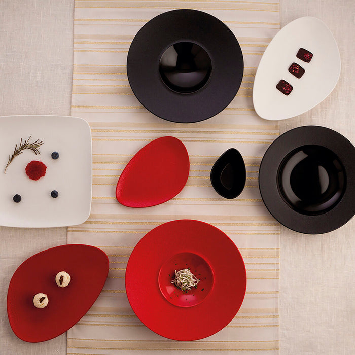 Platou Plat Ariane Antracita Pătrat Negru Ceramică 20 cm (12 Unități)