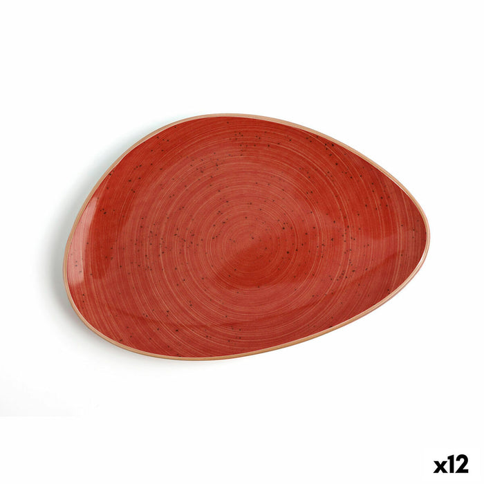 Platou Plat Ariane Terra Triunghiular Roșu Ceramică Ø 21 cm (12 Unități)