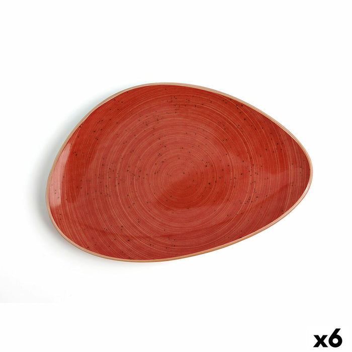 Platou Plat Ariane Terra Triunghiular Roșu Ceramică Ø 29 cm (6 Unități)