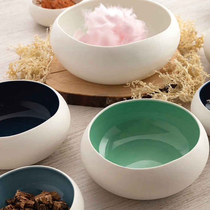 Bol Ariane Organic Ceramică Alb (Ø 21 cm) (2 Unități)