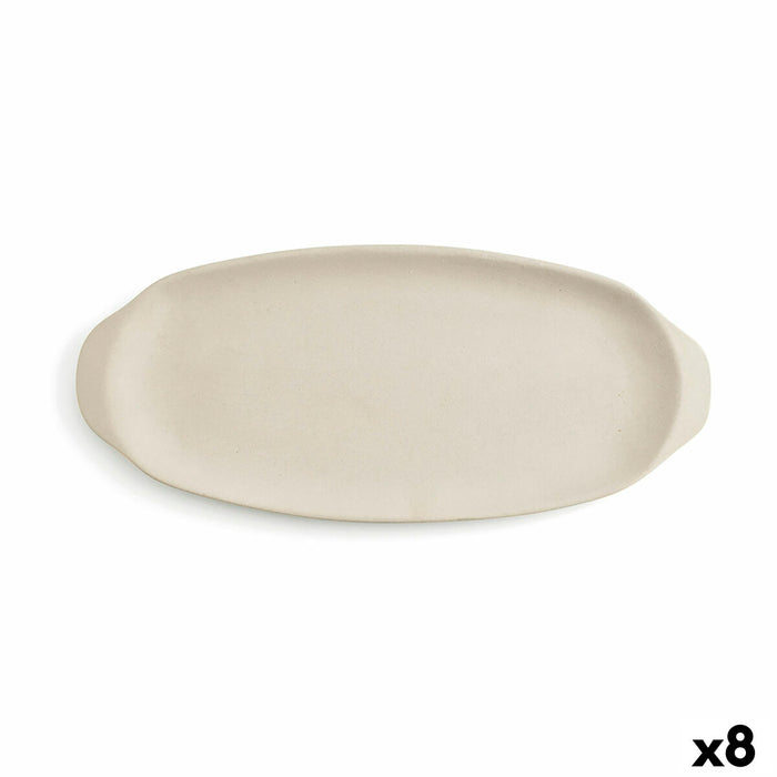 Tavă pentru gustari Quid Mineral 13 x 30,5 cm Ceramică Bej (8 Unități)