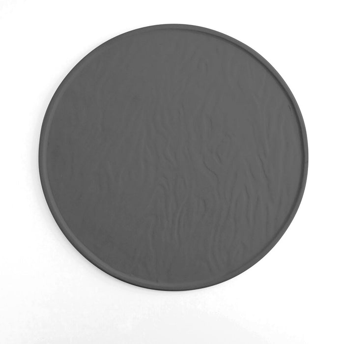Farfurie Suport Quid Mineral Gres Ceramică Negru Ø 33 cm (6 Unități)