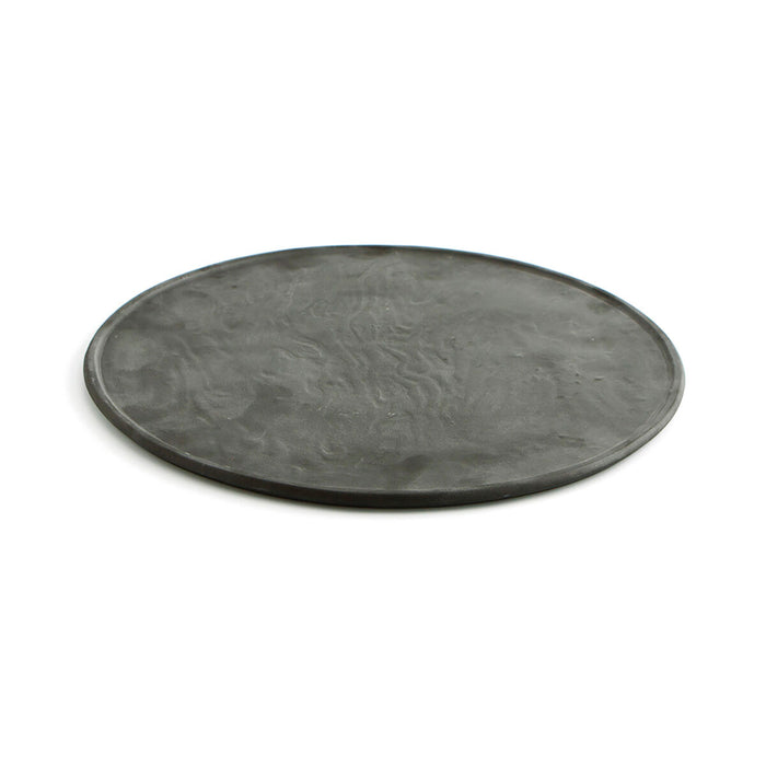 Farfurie Suport Quid Mineral Gres Ceramică Negru Ø 33 cm (6 Unități)
