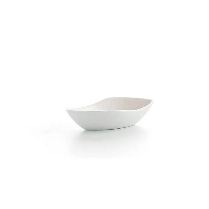 Castron Ariane Alaska Mini Oval Ceramică Alb (10,5 x 4,8 x 2,8 cm) (18 Unități)