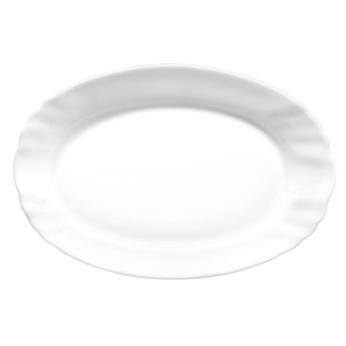 Platou pentru Servire Bormioli Rocco Ebro Oval Alb Sticlă (22 cm) (24 Unități)