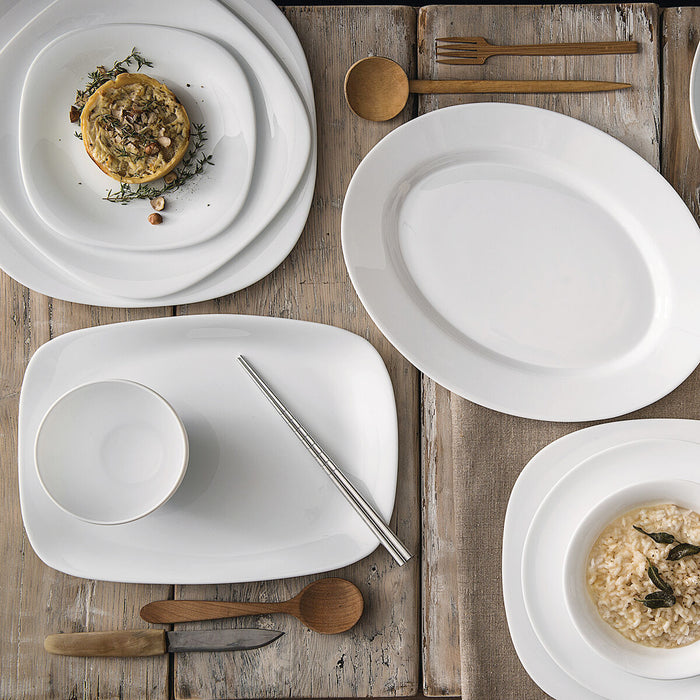 Platou pentru Servire Bormioli Rocco Parma Dreptunghiular Alb Sticlă (18 x 21 cm) (24 Unități)