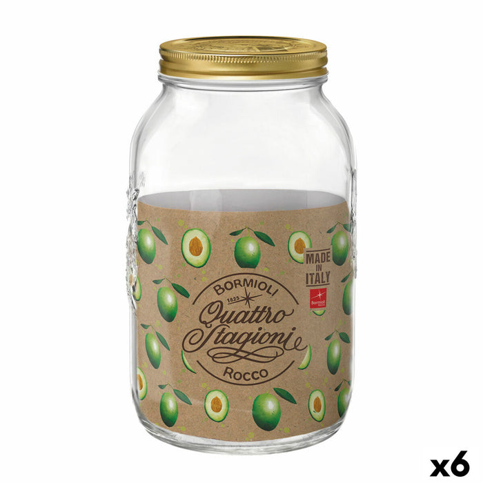 Recipient pentru conservarea alimentelor Bormioli Rocco Quattro Stagioni Transparent Sticlă (6 Unități) (3,8 L)