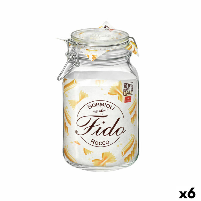 Recipient pentru conservarea alimentelor Bormioli Rocco fido Transparent Sticlă (2 L) (6 Unități)
