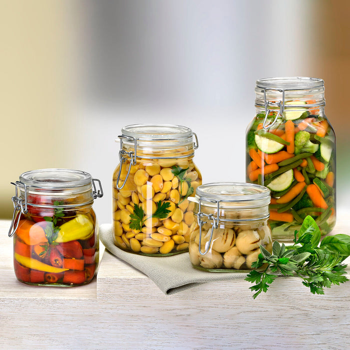Recipient pentru conservarea alimentelor Bormioli Rocco fido Transparent Sticlă (3 L) (6 Unități)