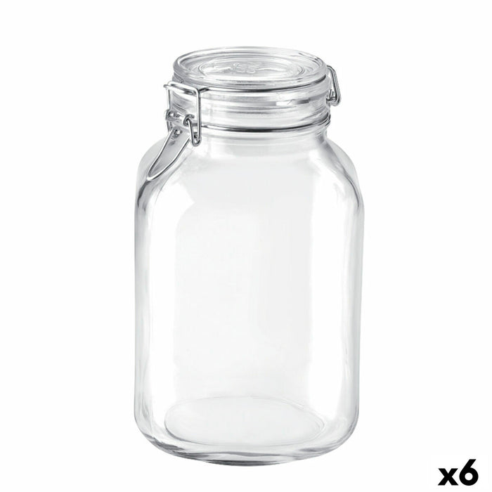 Recipient pentru conservarea alimentelor Bormioli Rocco fido Transparent Sticlă (3 L) (6 Unități)