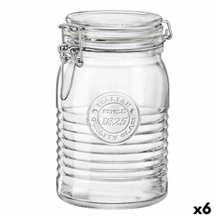 Recipient pentru conservarea alimentelor Bormioli Rocco Officina Transparent Sticlă (6 Unități) (1,15 L)