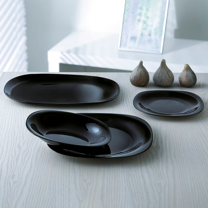Platou Plat Luminarc Carine Negro Negru Sticlă Ø 26 cm (24 Unități)