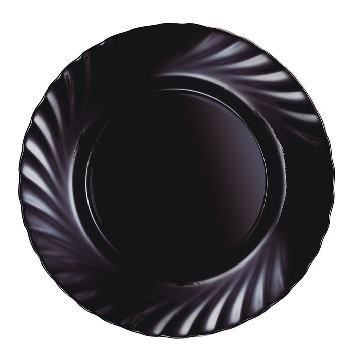 Platou Plat Luminarc Trianon Black Negru Sticlă Ø 24,5 cm (24 Unități)