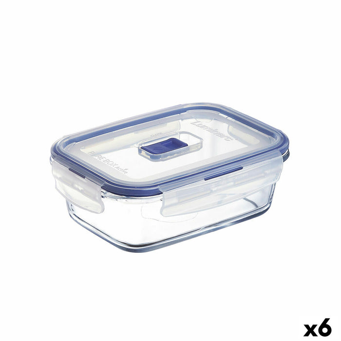 Cutie pentru prânz ermetică Luminarc Pure Box Active 16 x 11 cm 820 ml Bicolor Sticlă (6 Unități)