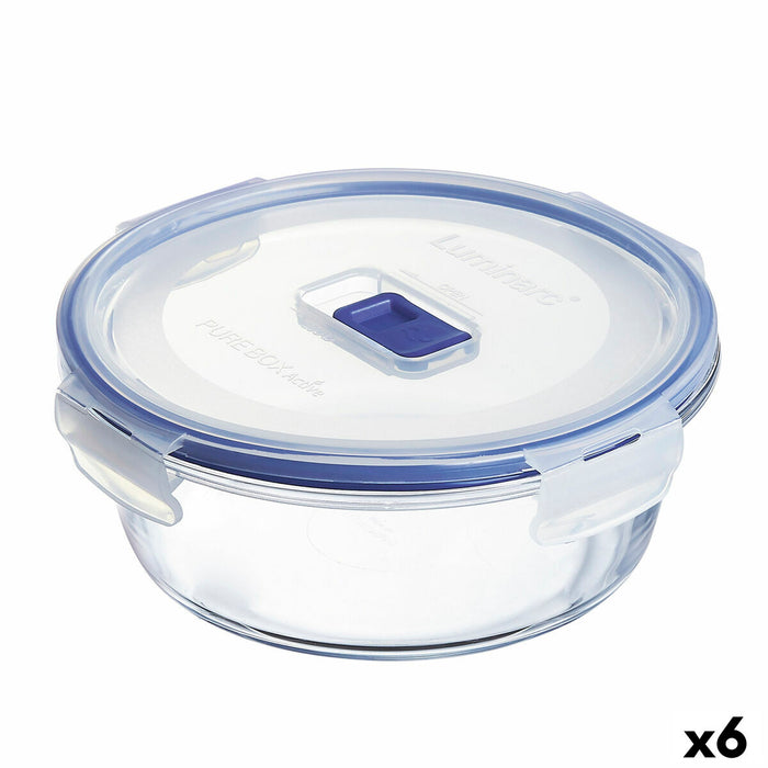 Cutie pentru prânz ermetică Luminarc Pure Box Active 920 ml 15 x 7 cm Bicolor Sticlă (6 Unități)