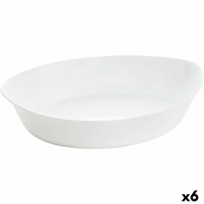 Platou pentru Servire Luminarc Smart Cuisine Oval 32 x 20 cm Alb Sticlă (6 Unități)