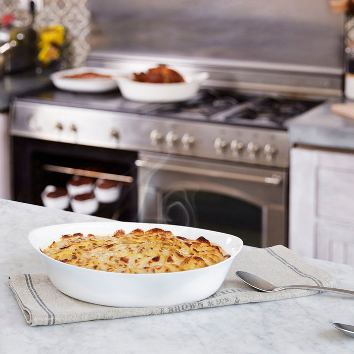 Platou pentru Servire Luminarc Smart Cuisine Oval Alb Sticlă 28 x 17 cm (6 Unități)