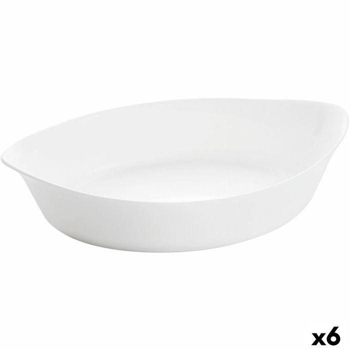 Platou pentru Servire Luminarc Smart Cuisine Oval Alb Sticlă 28 x 17 cm (6 Unități)