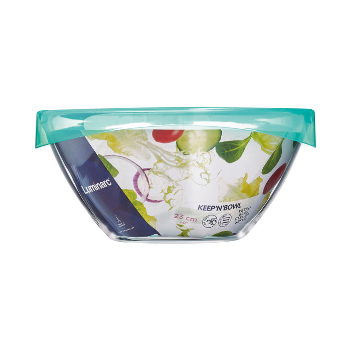Salatieră Luminarc Keep'n Lagon Transparent Cu Capac Sticlă (23 cm) (6 Unități)