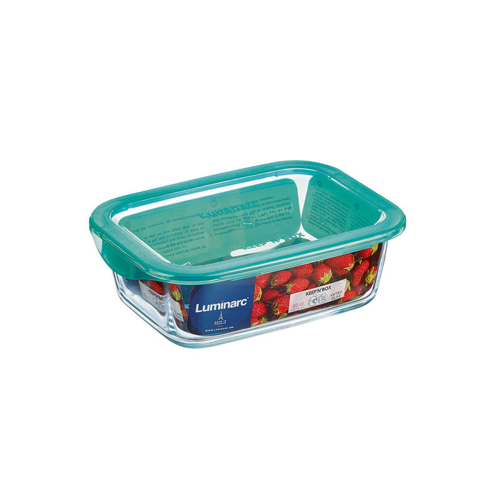 Cutie de prânz dreptunghiulară cu capac Luminarc Keep'n Lagon Turquoise 1,97 l 22 x 15,6 x 7,2 cm Sticlă (6 Unități)