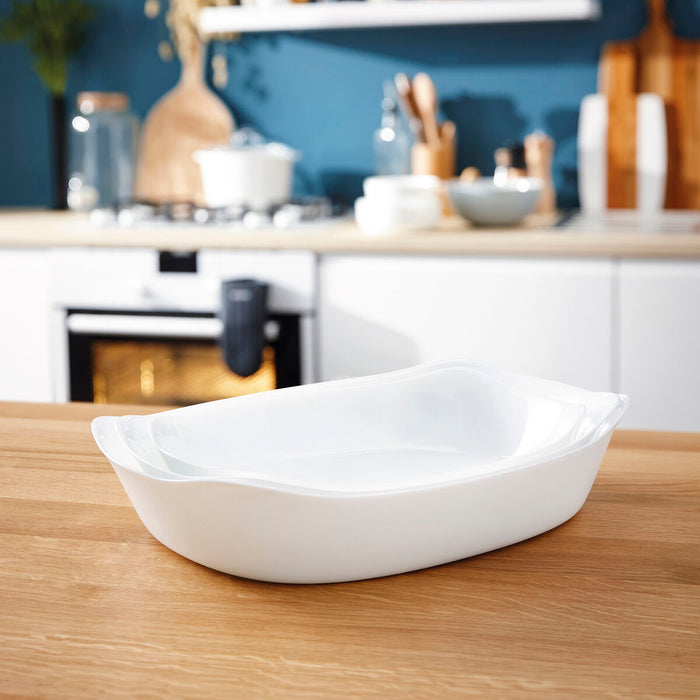 Platou pentru Servire Luminarc Smart Cuisine Dreptunghiular Alb Sticlă 30 x 22 cm (6 Unități)