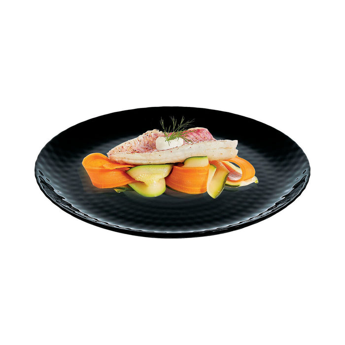 Platou Plat Luminarc Pampille Noir Negru Sticlă 25 cm (24 Unități)