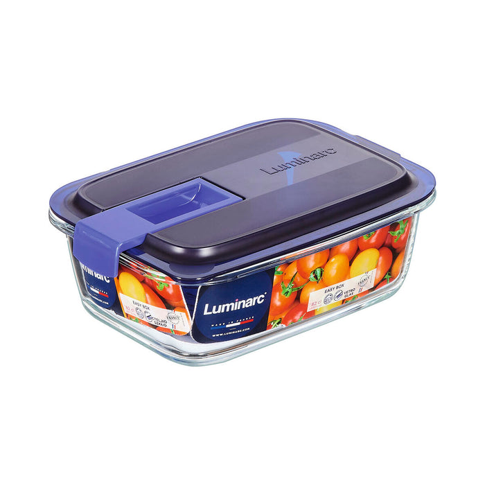 Cutie pentru prânz ermetică Luminarc Easy Box Albastru Sticlă (6 Unități) (820 ml)