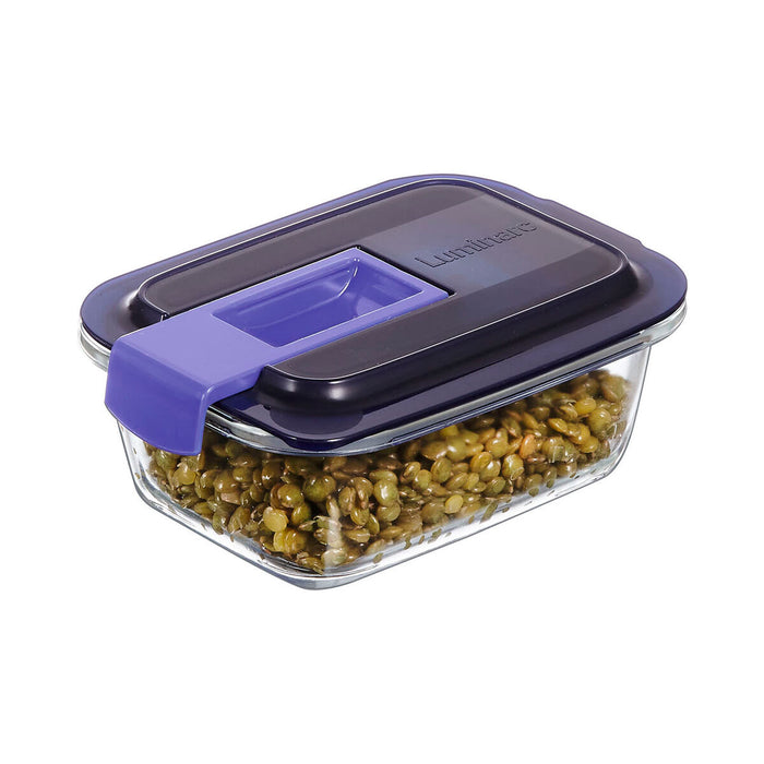 Cutie pentru prânz ermetică Luminarc Easy Box Albastru Sticlă (380 ml) (6 Unități)