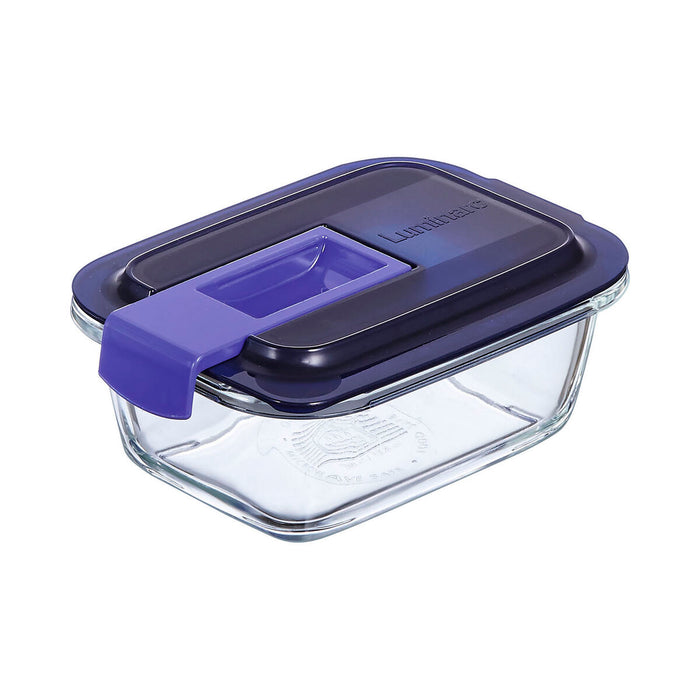 Cutie pentru prânz ermetică Luminarc Easy Box Albastru Sticlă (380 ml) (6 Unități)