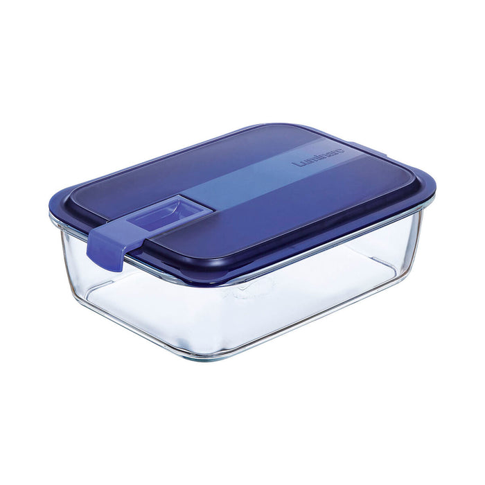 Cutie pentru prânz ermetică Luminarc Easy Box Albastru Sticlă (6 Unități) (1,97 l)