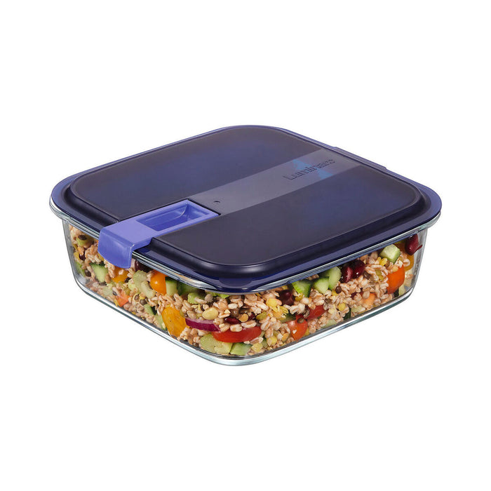 Cutie pentru prânz ermetică Luminarc Easy Box Albastru 2,5 L Sticlă (6 Unități)