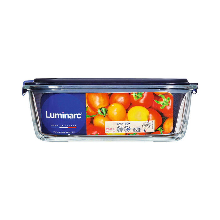 Cutie pentru prânz ermetică Luminarc Easy Box Albastru 2,5 L Sticlă (6 Unități)