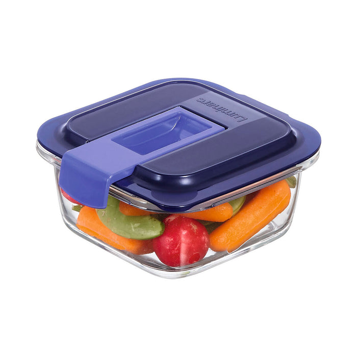 Cutie pentru prânz ermetică Luminarc Easy Box Albastru Sticlă (380 ml) (6 Unități)