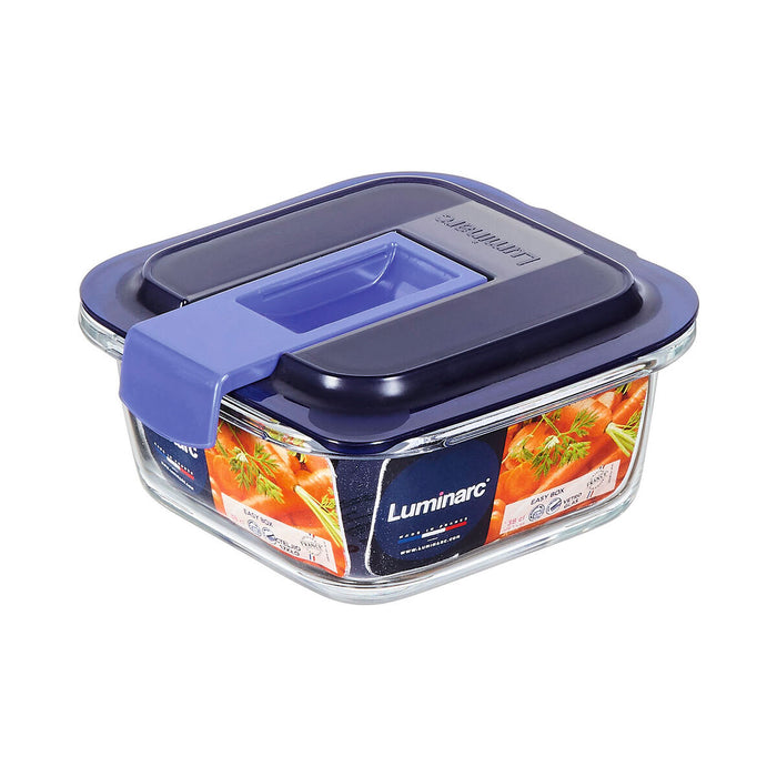 Cutie pentru prânz ermetică Luminarc Easy Box Albastru Sticlă (380 ml) (6 Unități)