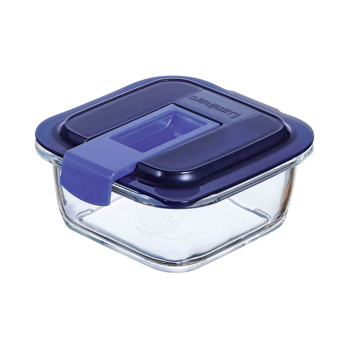 Cutie pentru prânz ermetică Luminarc Easy Box Albastru Sticlă (380 ml) (6 Unități)