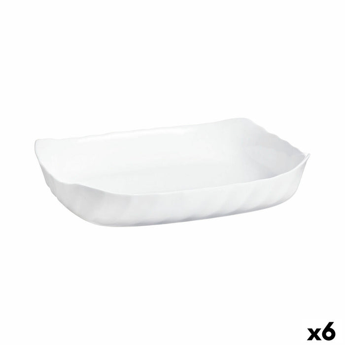 Platou pentru Servire Luminarc Smart Cuisine Dreptunghiular Alb Sticlă 33 x 27 cm (6 Unități)