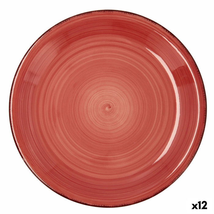 Platou Plat Quid Coral Vita Roșu Ceramică Ø 27 cm (12 Unități)