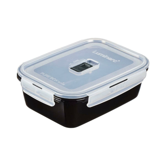 Cutie pentru prânz ermetică Luminarc Pure Box Negru 1,22 L Sticlă (6 Unități)