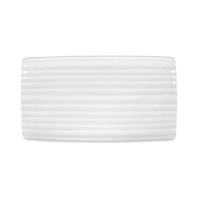 Tavă pentru gustari Ariane Artisan Ceramică Alb 36 x 20 cm (6 Unități)