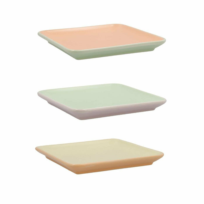 Tavă pentru gustari Quid Vitamina Bicolor Ceramică 15 x 15 cm (6 Unități)